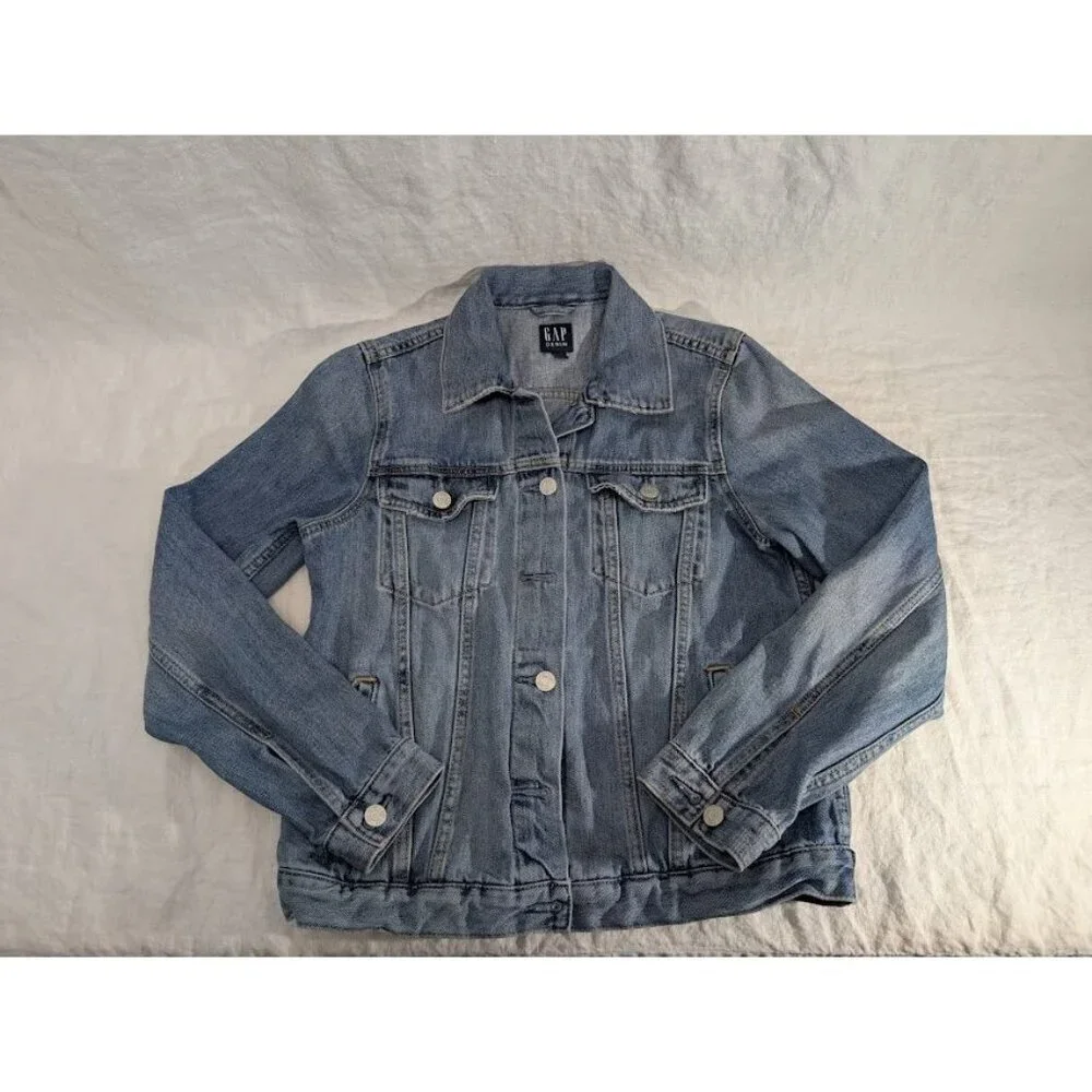 Gap Womens size small - Medium Wash Long Sleeve Button Up Cotton Denim - Picture 7 of 7